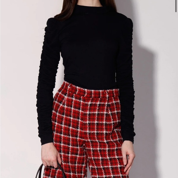 Walter Baker Tops - Walter Baker ruched long sleeve top women’s L Black Quiet luxury minimalist